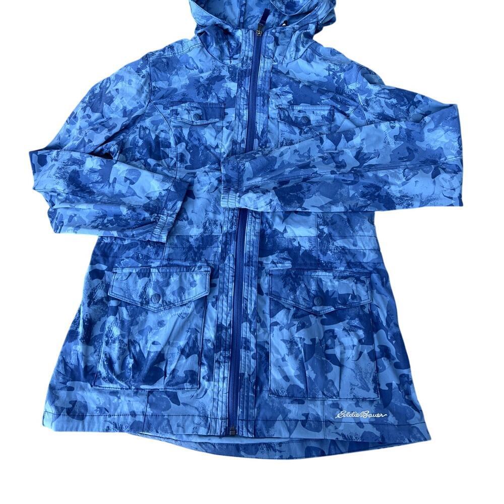 Eddie Bauer full zip, hooded lightweight blue jacket, Travex  women's size S